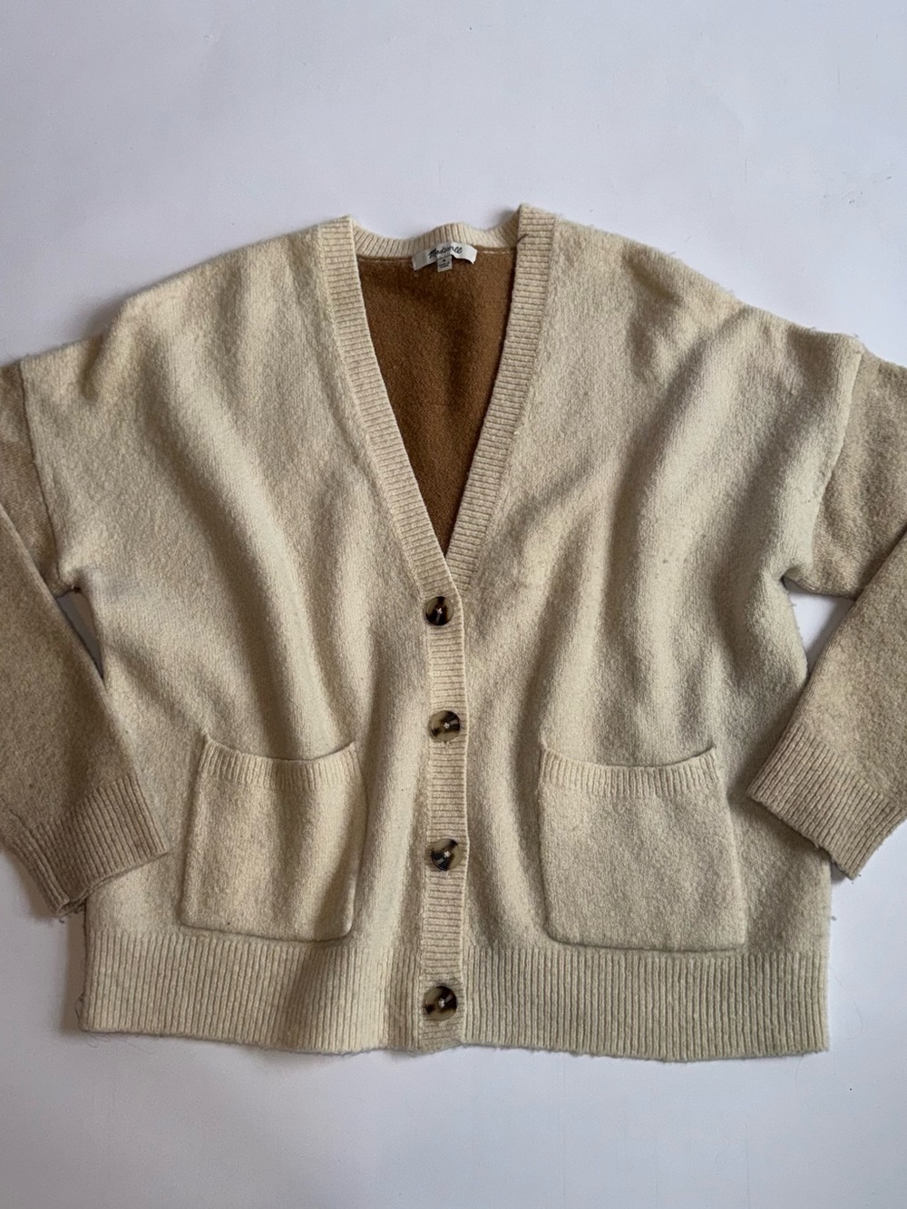 Madewell Women’s V-Neck Cardigan Neutral Colorblock Size M